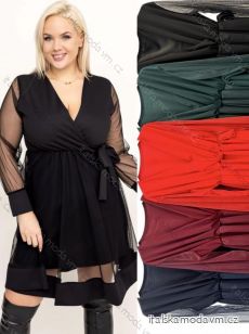 Šaty elegantní dlouhý rukáv dámské nadrozměr (2XL/3XL ONE SIZE) ITALSKÁ MÓDA IMWT234663