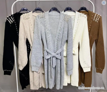 Cardigan pletený dlouhý rukáv dámský (S/M ONE SIZE) ITALSKÁ MÓDA IMPLP2306290165