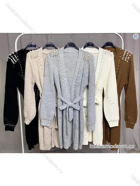 Cardigan pletený dlouhý rukáv dámský (S/M ONE SIZE) ITALSKÁ MÓDA IMPLP2306290165