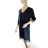 Šaty volnočasové dlouhý rukáv dámské (S/M/L ONE SIZE) ITALSKÁ MÓDA IMD23769 tmavě modrá M/L