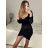 Šaty elegantní krajkové dlouhý rukáv dámské (S/M ONE SIZE) ITALSKÁ MÓDA IMPMD2331288/DU S/M červená