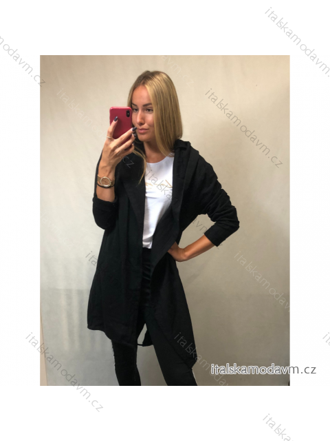 Cardigan bavlněný s kapucí dámský (uni s/m/l) ITALSKá MóDA IM521007