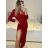 Šaty elegantní třpytivé dlouhý rukáv dámské (S/M ONE SIZE) ITALSKá MóDA IMM23M6398
