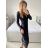 Šaty elegantní flitrové dlouhý rukáv dámské (S/M ONE SIZE) ITALSKá MóDA IMM23M30557/DU S/M červená