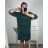 Šaty dlouhý rukáv dámské nadrozměr (3XL/4XL/5XL ONE SIZE) ITALSKÁ MÓDA IM423KATA