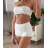 Souprava kraťasy a croptop  dámská (S/M ONE SIZE) ITALSKÁ MÓDA IMPBB24A12691