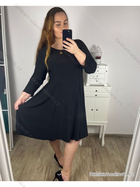 Šaty elegantní dlouhý rukáv dámské nadrozměr (XL-2XL-3XL-4XL-5XL) ITALSKÁ MÓDA IMFF242662/DU