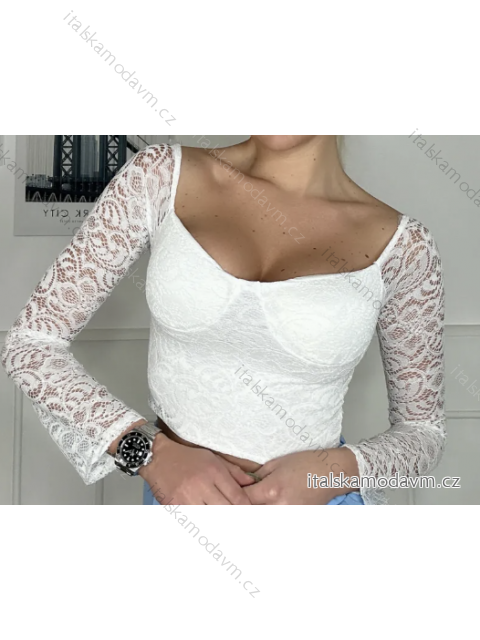 Top croptop dlouhý rukáv dámský (S/M ONE SIZE) ITALSKÁ MÓDA IMPBB24C32063