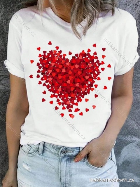 Tričko krátký rukáv dámské nadrozměr (XL/2XL ONE SIZE) ITALSKÁ MÓDA IMM24M917
