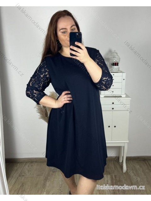 Šaty elegantní dlouhý rukáv dámské nadrozměr (2XL/3XL/4XL ONE SIZE) ITALSKá MóDA IM424VERONA/DU