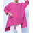 Tunika oversize dlouhý rukáv dámská (L/XL ONE SIZE) ITALSKÁ MÓDA IMPLI2437796/DU -   tmavě růžová -   L/XL