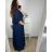Šaty dlouhé společenské krátký rukáv dámské nadrozměr (XL/2XL ONE SIZE) ITALSKÁ MÓDA IMPSH2350260/DU XL/2XL smaragdová