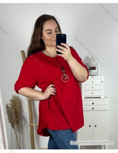 Tunika s príveskom dlhý rukáv dámska nadrozmer (4XL/5XL/6XL ONE SIZE) TALIANSKA MÓDA IMWDD24014