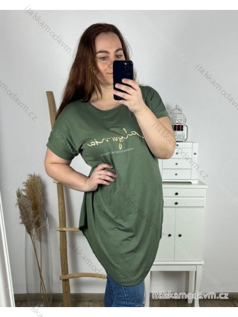 Tunika predĺžená krátky rukáv dámska nadrozmer (3XL/4XL/5XL ONE SIZE) TALIANSKA MóDA IM424030