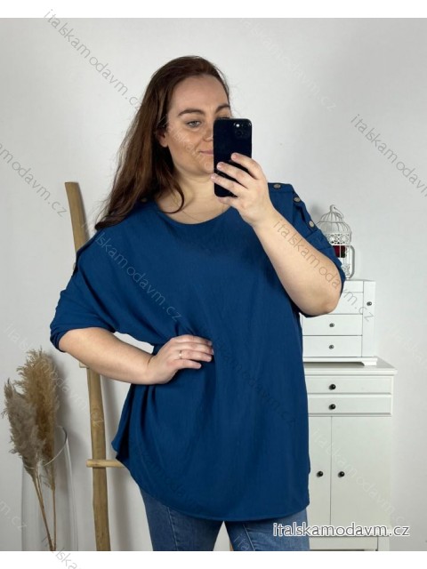 Tunika dlhý rukáv dámska nadrozmer (3XL/4XL ONE SIZE) TALIANSKA MÓDA IMWQ24003/DR