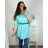 Tunika košilová s páskem dlouhý rukáv dámská nadrozměr (2XL/3XL ONE SIZE) ITALSKá MóDA IM424LEJLA