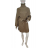Šaty pletené teplé s rolákem dlouhý rukáv dámské (S/M ONE SIZE) ITALSKÁ MODA IMM201196/DR -   hnědá -   S/M
