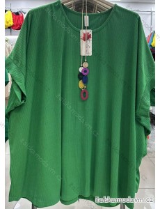 Tunika s přívěškem krátký rukáv dámská nadrozměr (XL/2XL ONE SIZE) ITALSKÁ MÓDA IMWDI24005