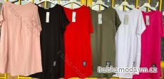 Tunika prodloužená krátký rukáv dámská nadrozměrná (XL/2XL ONE SIZE) ITALSKÁ MÓDA IMD21433