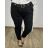 Kalhoty dlouhé s páskem dámské nadrozměr (XL/2XL/3XL ONE SIZE) ITALSKÁ MÓDA IMWCP24BELLA/DR 2XL/3XL Černá