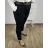 Kalhoty dlouhé s páskem dámské nadrozměr (XL/2XL/3XL ONE SIZE) ITALSKÁ MÓDA IMWCP24BELLA/DR 2XL/3XL Černá