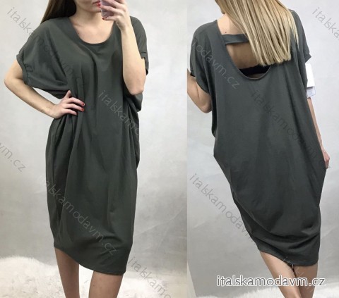 Šaty oversize krátký rukáv dámské nadrozměr (4XL/5XL ONE SIZE) ITALSKÁ MÓDA IM424EDITA