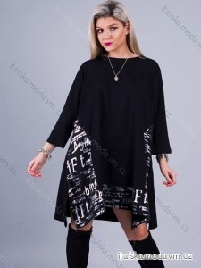 Šaty dlhý rukáv dámske nadrozměr (2XL / 3XL ONE SIZE) TURECKÁ MÓDA IMLI21086/DR