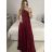 Šaty elegantní společenské dlouhé na ramínka dámské (S/M ONE SIZE) ITALSKá MóDA IMM2218806/DU -   červená -   S/M