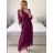 Šaty elegantní dlouhé šifonové dlouhý rukáv dámské (S/M ONE SIZE) ITALSKÁ MÓDA IM424LEONA/DUR -   Černá -   S/M