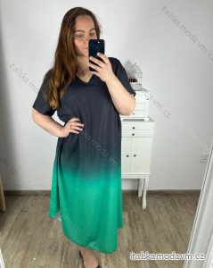 Šaty letní krátký rukáv dámské nadrozměr (3XL/4XL ONE SIZE) ITALSKÁ MÓDA IMWQ24076-5/DUR