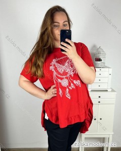 Tunika krátký rukáv dámská nadrozměr (4XL/5XL ONE SIZE) ITALSKÁ MÓDA IMWQ24060/DR