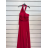 Šaty dlouhé společenské bez rukávu dámské (S/M ONE SIZE) ITALSKÁ MÓDA IMPSH2450106 světle modrá S/M