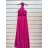Šaty dlouhé společenské bez rukávu dámské (S/M ONE SIZE) ITALSKÁ MÓDA IMPSH2450106 světle modrá S/M