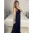 Šaty dlouhé společenské bez rukávu dámské (S/M ONE SIZE) ITALSKÁ MÓDA IMPSH2450106 světle modrá S/M