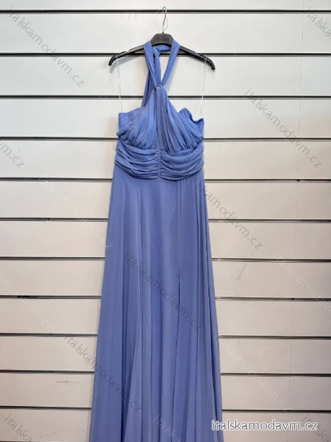 Šaty dlouhé společenské bez rukávu dámské (S/M ONE SIZE) ITALSKÁ MÓDA IMPSH2450106 světle modrá S/M