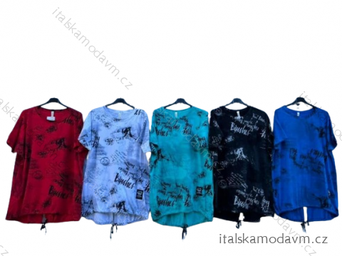 Šaty oversize krátký rukáv dámské nadrozměr (4XL/5XL ONE SIZE) ITALSKÁ MÓDA IMD24076