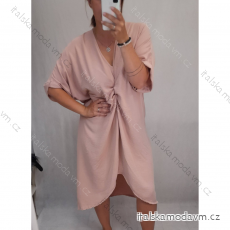 Šaty dlouhý rukáv dámské oversize (XL/4XL ONE SIZE) ITALSKÁ MÓDA IMM21102/DR