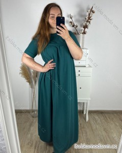 Šaty oversize maxi dlouhé krátký rukáv dámské bavlněné (XL/2XL/3XL ONE SIZE) Italská Móda IM324VOGUE