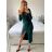 Šaty dlouhé dlouhý rukáv dámská (S/M ONE SIZE) ITALSKÁ MÓDA IMM23M2103/DU -   Černá -   S/M