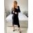 Šaty dlouhé dlouhý rukáv dámská (S/M ONE SIZE) ITALSKÁ MÓDA IMM23M2103/DU -   Černá -   S/M