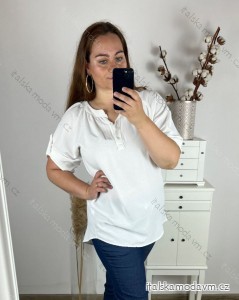 Tunika elegantní krátký rukáv dámská nadrozměr (2XL/3XL ONE SIZE) ITALSKÁ MODA IM424117/DUR