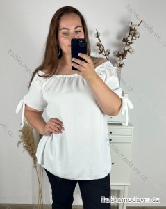 Tunika elegantní krátký rukáv dámská nadrozměr (2XL/3XL ONE SIZE) ITALSKÁ MODA IM424SIRENA/DR