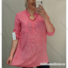 Košile krátký rukáv dámské nadrozměrné Viskozové (XL-5XL) ITALSKÁ MÓDA IM4211672/DR