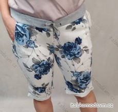 Kalhoty tepláky 3/4 krátké kraťasy letní dámské nadrozměrné (uni xl-2xl) ITALSKÁ MÓDA IMB20194