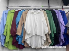 Tunika košilová dlouhý rukáv dámské nadrozměr (50/52/54 ONE SIZE) ITALSKÁ MÓDA IMWD24IMWD24380380