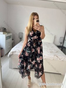 Šaty dlouhé elegantní šifonové bez rukávu dámské (S/M ONE SIZE) ITALSKÁ MÓDA IM424JULIE-1/DU