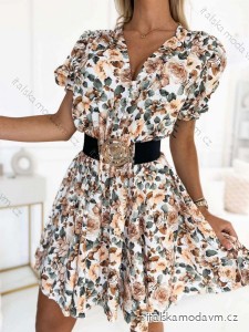 Šaty košilové letní krátký rukáv dámské (S/M ONE SIZE) ITALSKÁ MÓDA IMWGB24015