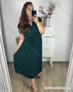 Šaty letní krátký rukáv dámské nadrozměr (3XL/4XL ONE SIZE) ITALSKÁ MÓDA IMWQ24133/DUR