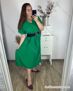 Šaty dlouhé krátký rukáv dámské nadrozměr (58/60/62 ONE SIZE) ITALSKá MóDA IM424278/DR