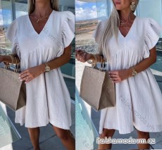 Šaty boho krátký rukáv  dámské (S/M/L ONE SIZE) ITALSKÁ MÓDA IMWGS24058